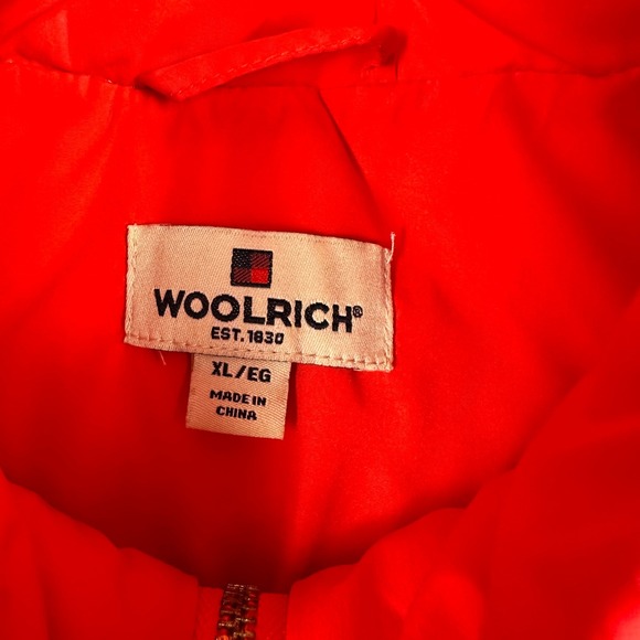 Woolrich Womens Red Diamond Quilted Real Down Puffer Vest XL Equestrian Full Zip - Picture 5 of 9